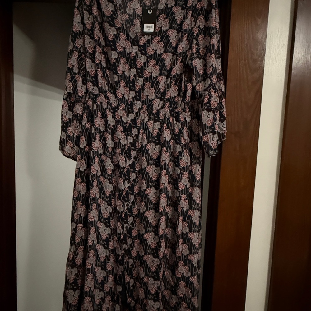 Lucky Brand Navy and Red V-neck Sundress